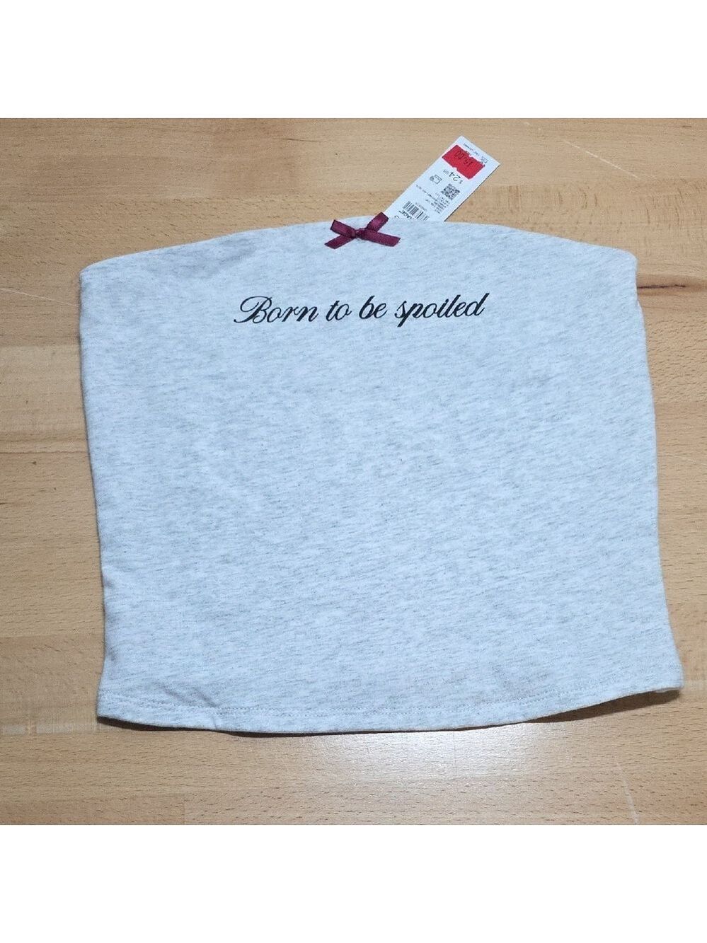 Garage Gray Tube Top with Embroidery